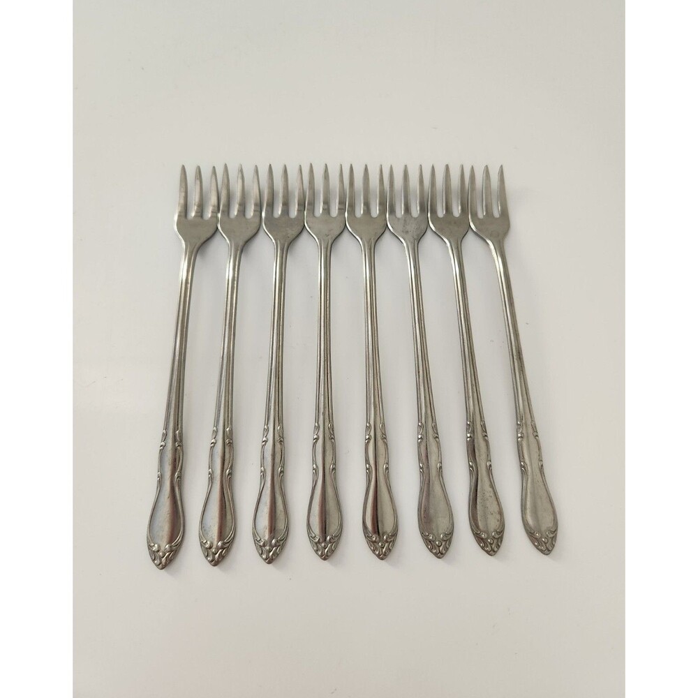 Simeon L & George H Rogers Stainless Co. Set of 8 Seafood appetizer Forks